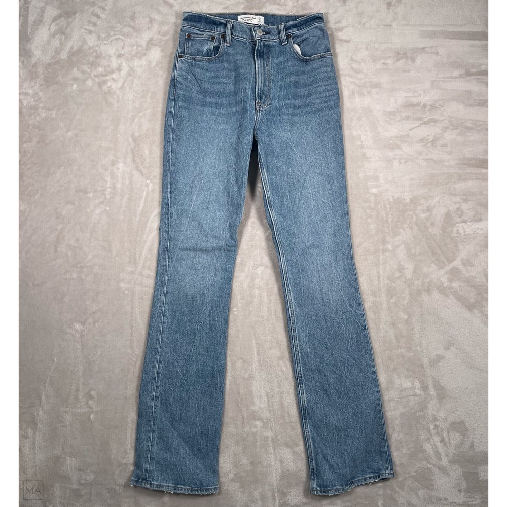 Abercrombie & Fitch Womens Jeans 70s Vintage Flare Ultra High Rise 26_2Long Blue